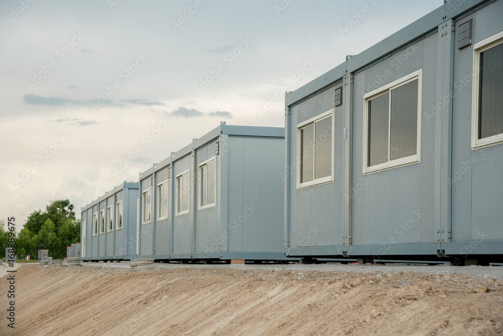 mobile building in industrial site or office container in construction site